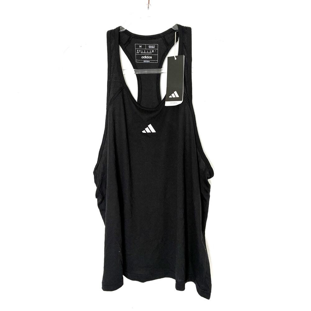 Adidas Black Racerback Tank Athletic Regular Fit NWT Womens Medium